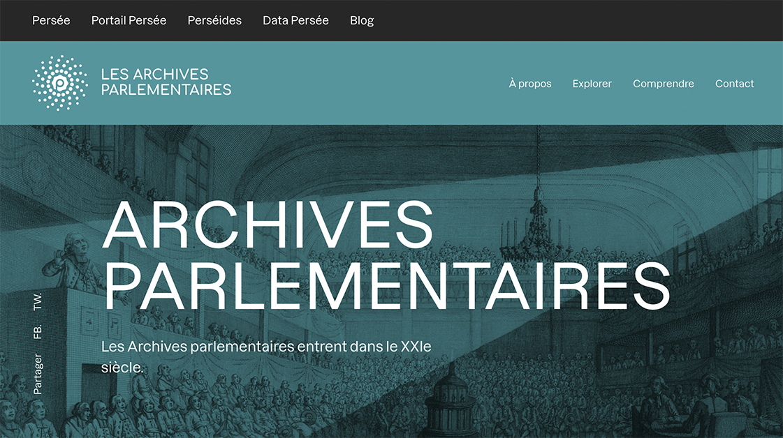 Ouverture de la perséide Archives parlementaires > https://archives-parlementaires.persee.fr/