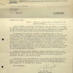 Invitation de Fernando Aínsa en tant qu’observateur, à la réunion d’expertise au siège de l’UNESCO du 28 au 30 mai 1973. Il sera chargé de conseiller les participants sur l’élaboration d’un programme d’action à l’échelle mondiale suite à l’Année Internationale du Livre. La lettre est signée par le Sous-directeur général de la Communication de l’Unesco; un an avant l'intégration de Fernando Aínsa à l'Unesco en tant que directeur littéraire des Éditions UNESCO. Il y travaillera de 1974 à 1999.