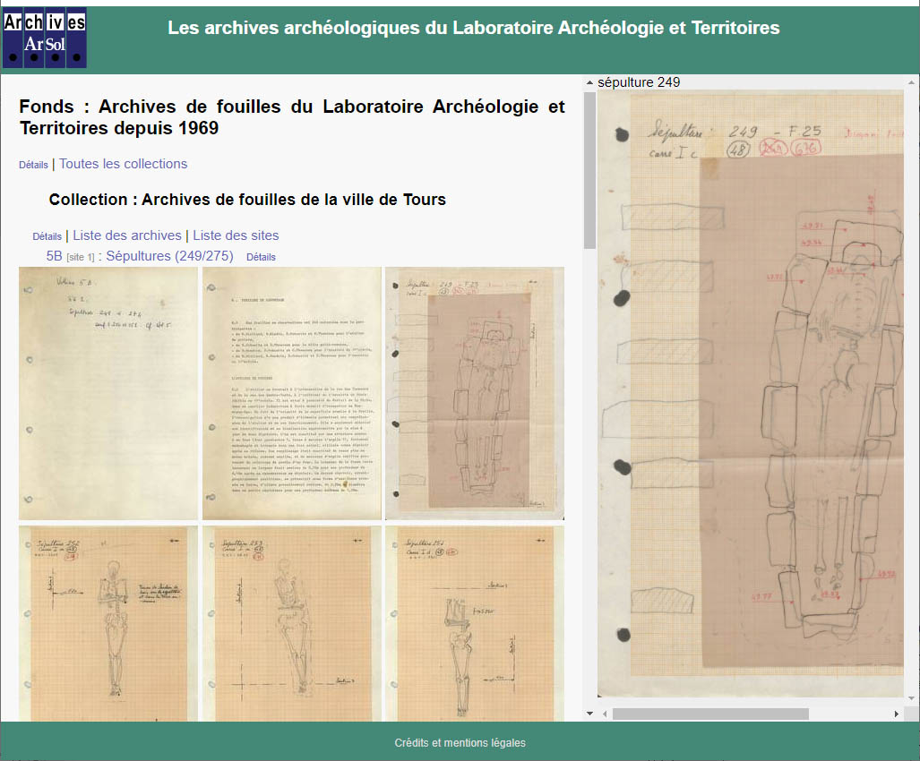 Les archives de fouilles archéologiques du système ArSol