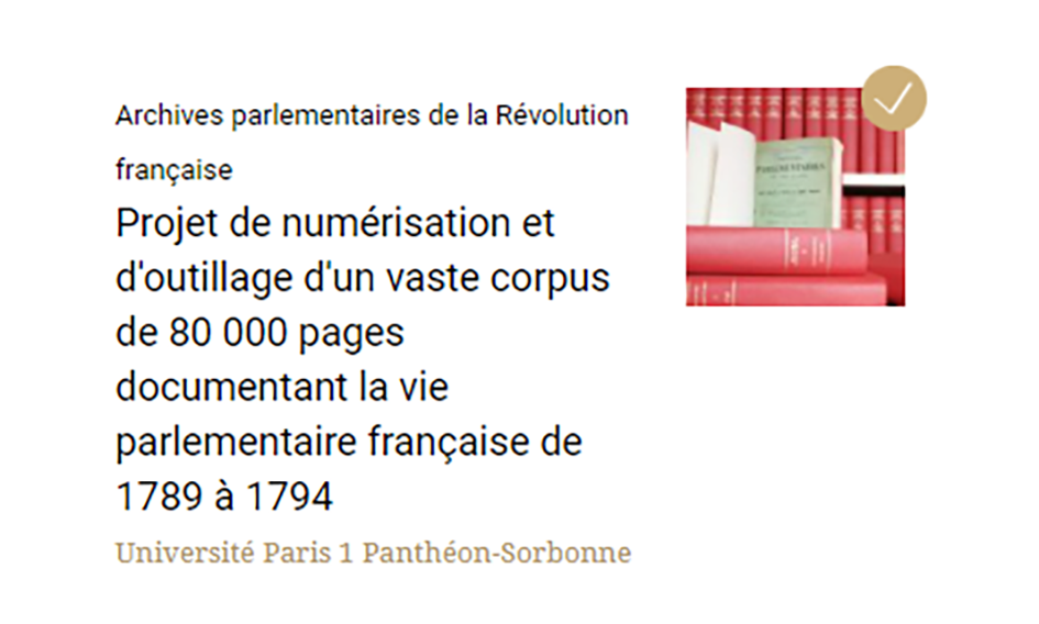 Archives parlementaires de la Révolution française : projet terminé