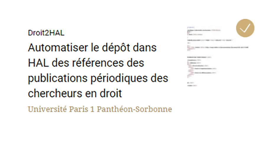 Droit2HAL : projet terminé