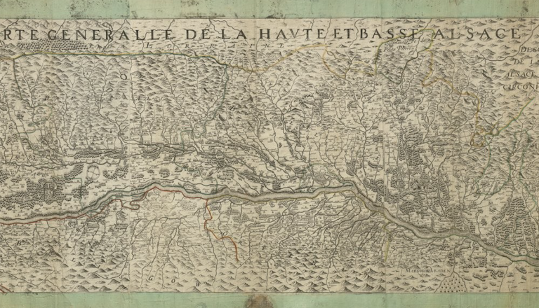 Carte généralle de la Haute et Basse Alsace dédiée à Messire Pierre Demonceaux, Con[seill]er du Roy en ses Conseilz, Grand Audiancier de France. Jollain, Jacques (1654?-1710). Cartographe