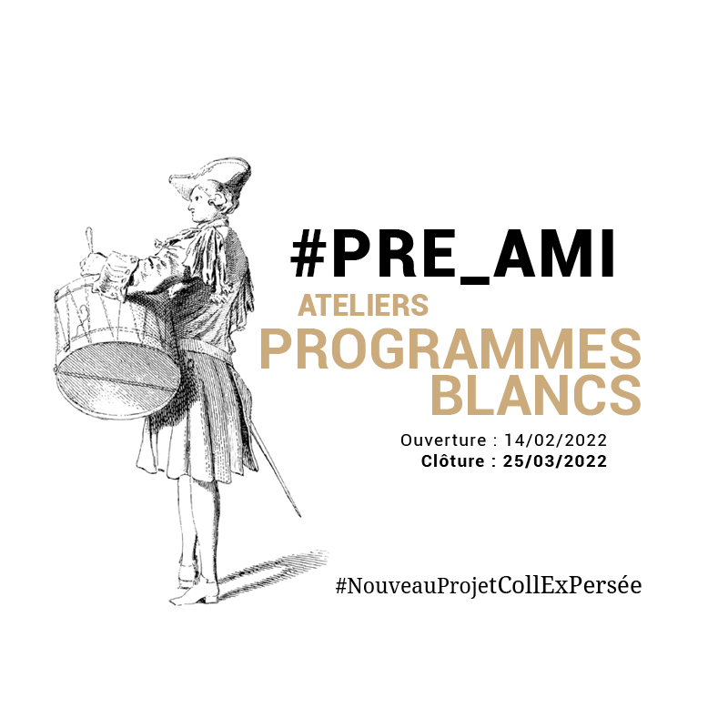 Illustration PréAmi #NouveauProjetCollExPersee. Composition basée sur « Soldat de profil gauche avec tambour. 1717 – 1726. Jean Audran. Jean-Antoine Watteau ».