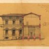 E. Piat, Plans de l’Ecole française d’Athènes. Dessin en coupe du bâtiment central. Athènes, 1872. Fonds Burnouf, cote Burnouf 41-2-7