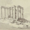 Carl Haller von Hallerstein, Temple de Poséidon au cap Sounion, lavis sur papier, 1810-1811 Strasbourg, Bnu