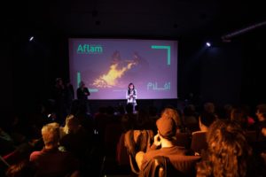 Mathilde Rouxel, chercheuse en résidence #CollExPersée – festival de cinéma AFLAM au Vidéodrome 2 à Marseille.
