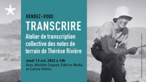 Illustration pour le transcrithon des notes de terrain de Thérèse Rivière