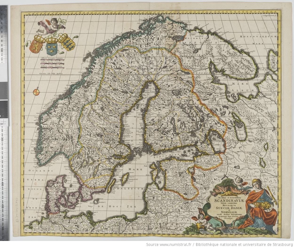Carte de la Scandinavie réalisée par le cartographe allemand Johann Baptist Homann